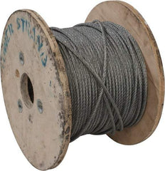 Value Collection - 1/4" Diam, Aircraft Cable - 6,100 Lb Breaking Strength, 7 x 7 Strand Core - Exact Industrial Supply