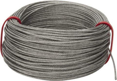 Value Collection - 1/16" Diam, Aircraft Cable - 480 Lb Breaking Strength, 7 x 7 Strand Core - Exact Industrial Supply