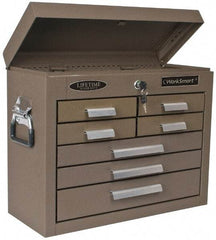 Value Collection - 7 Drawer Tool Chest - 20" Wide x 8-1/2" Deep x 16-3/4" High, Steel, Brown - Exact Industrial Supply