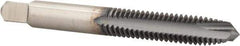 Cleveland - 5/16-18, 3 Flute, TiCN Finish, High Speed Steel Spiral Point Tap - Plug Chamfer, Right Hand Thread, 0.69" Thread Length, 2B Class of Fit, Series 1011TICN - Exact Industrial Supply
