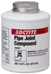 Loctite - 16 Fluid Ounce Brush Top Can, Medium Strength Brown Chemical Pipe Thread Sealant - Series 5117 - Exact Industrial Supply