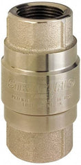 Strataflo - 1-1/2" Nickel Plated Brass Check Valve - Inline, FNPT x FNPT, 400 WOG - Exact Industrial Supply