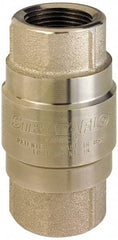 Strataflo - 2" Nickel Plated Brass Check Valve - Inline, FNPT x FNPT, 400 WOG - Exact Industrial Supply