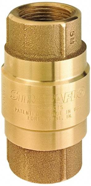 Strataflo - 2-1/2" Brass Check Valve - Inline, FNPT x FNPT, 200 WOG - Exact Industrial Supply