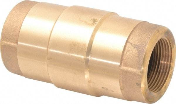 Strataflo - 1-1/4" Brass Check Valve - Inline, FNPT x FNPT, 200 WOG - Exact Industrial Supply