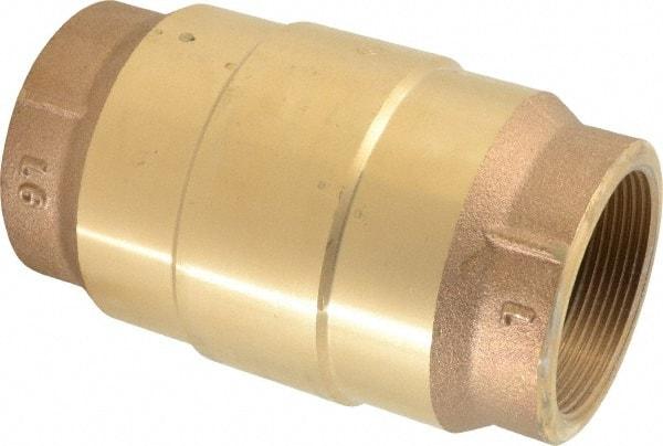 Strataflo - 2" Brass Check Valve - Inline, FNPT x FNPT, 200 WOG - Exact Industrial Supply