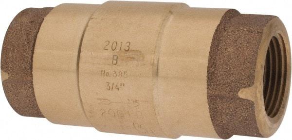 Strataflo - 3/4" Brass Check Valve - Inline, FNPT x FNPT, 200 WOG - Exact Industrial Supply