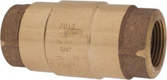 Strataflo - 3/4" Brass Check Valve - Inline, FNPT x FNPT, 200 WOG - Exact Industrial Supply