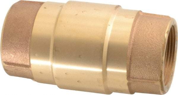 Strataflo - 1-1/2" Brass Check Valve - Inline, FNPT x FNPT, 200 WOG - Exact Industrial Supply