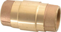 Strataflo - 1-1/2" Brass Check Valve - Inline, FNPT x FNPT, 200 WOG - Exact Industrial Supply
