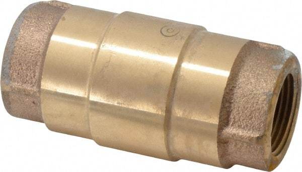 Strataflo - 3/4" Brass Check Valve - Inline, FNPT x FNPT, 400 WOG - Exact Industrial Supply