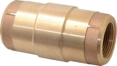 Strataflo - 1-1/4" Brass Check Valve - Inline, FNPT x FNPT, 400 WOG - Exact Industrial Supply