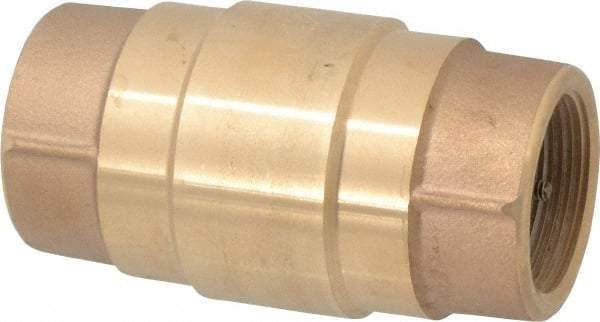 Strataflo - 1-1/2" Brass Check Valve - Inline, FNPT x FNPT, 400 WOG - Exact Industrial Supply