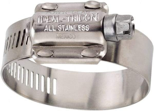 IDEAL TRIDON - SAE Size 175, 1 to 1-3/4" Diam, Stainless Steel High Torque Worm Drive Clamp - 5/8" Wide, Material Grade 304, Series 60 - Exact Industrial Supply