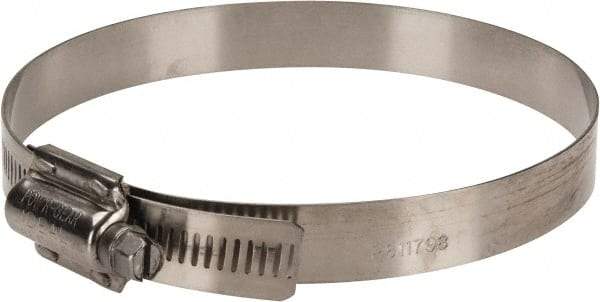 IDEAL TRIDON - SAE Size 512, 4-1/4 to 5-1/8" Diam, Stainless Steel High Torque Worm Drive Clamp - 5/8" Wide, Material Grade 304, Series 60 - Exact Industrial Supply