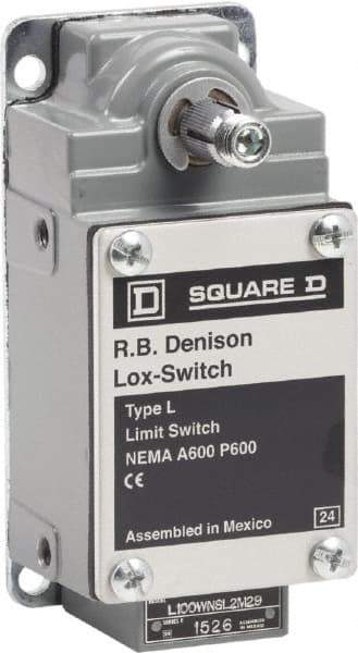 Square D - DPST, 2NO, 600 Volt Screw Terminal, Rotary Spring Return Actuator, General Purpose Limit Switch - 1, 2, 4, 12, 13 NEMA Rating, IP67 IPR Rating - Exact Industrial Supply