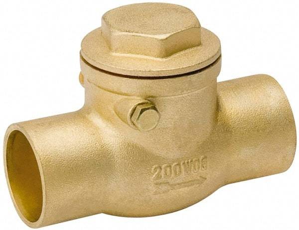 Value Collection - 3/4" Brass Check Valve - Check Swing, C x C, 200 WOG - Exact Industrial Supply