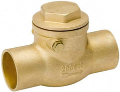 Value Collection - 3/4" Brass Check Valve - Check Swing, C x C, 200 WOG - Exact Industrial Supply