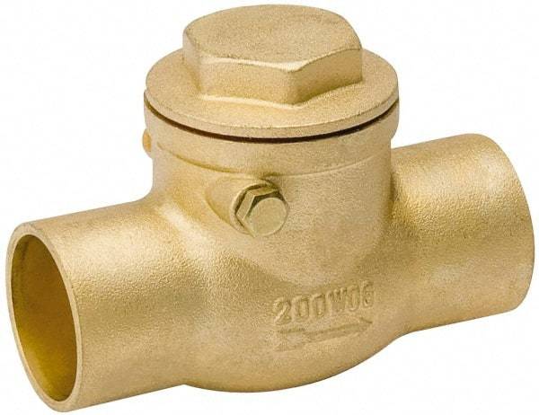 Value Collection - 1/2" Brass Check Valve - Check Swing, C x C, 200 WOG - Exact Industrial Supply