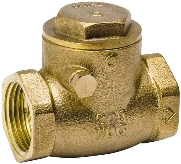 Value Collection - 3/4" Brass Check Valve - Check Swing, IPS, 200 WOG - Exact Industrial Supply