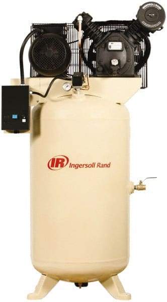 Ingersoll-Rand - 5 hp, 80 Gal Stationary Electric Vertical Air Compressor - Three Phase, 175 Max psi, 16.8 CFM, 460 Volt - Exact Industrial Supply