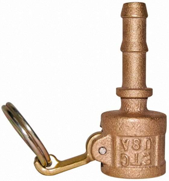 EVER-TITE Coupling Products - 1-1/2" Brass Cam & Groove Suction & Discharge Hose Female Coupler Hose Shank - Part C, 350 Max psi - Exact Industrial Supply