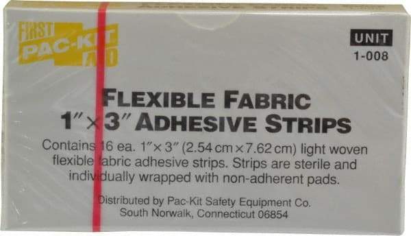 Medique - 3" Long x 1" Wide, General Purpose Self-Adhesive Bandage - Yellow, Woven Fabric Bandage - Exact Industrial Supply