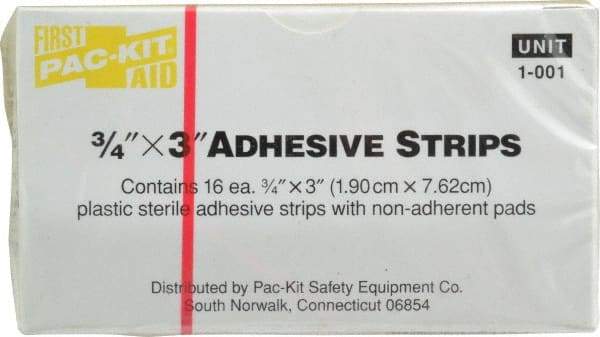 Medique - 3" Long x 3/4" Wide, General Purpose Self-Adhesive Bandage - Yellow, Plastic Bandage - Exact Industrial Supply