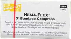 Medique - 3" Long x 3" Wide, General Purpose Compress - Yellow, Compress Bandage - Exact Industrial Supply