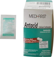 Medique - Mint Flavor Medi-First Antacid Tablets - Antacids & Stomach Relief - Exact Industrial Supply