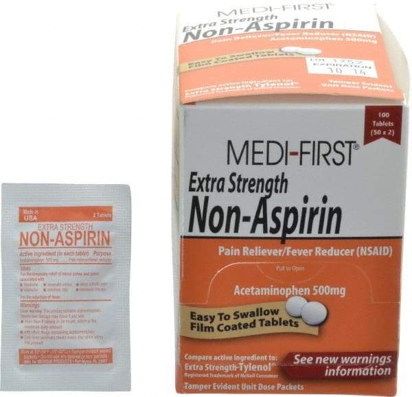 Medique - Medi-First Extra-Strength Non-Aspirin Tablets - Headache & Pain Relief - Exact Industrial Supply