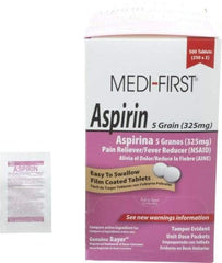 Medique - Medi-First Aspirin Tablets - Headache & Pain Relief - Exact Industrial Supply