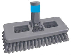 Unger - 1" Bristle Length, Polypropylene Scrub Brush - 8" Long x 3" Wide Head, 8-1/2" OAL, Plastic Block - Exact Industrial Supply