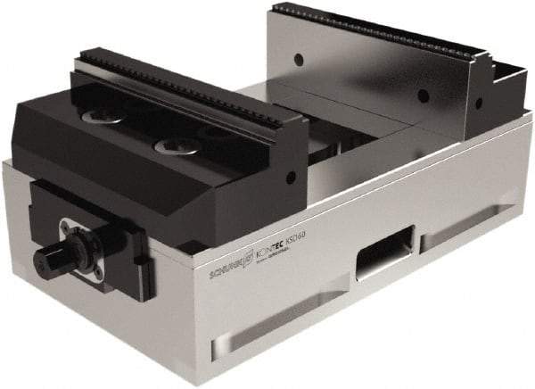 Schunk - 160mm Jaw Width, 480mm Max Jaw Opening, 50mm Throat Depth, Manual Precision Self Centering Vise - Exact Industrial Supply