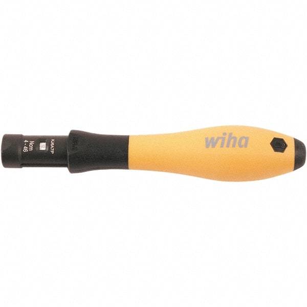 Wiha - 1 Piece, 0.04 to 0.46 N/m, Adjustable Torque Limiting Screwdriver - 4" OAL, 1/4" Drive - Exact Industrial Supply