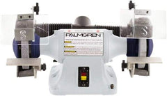 Palmgren - 6" Wheel Diam x 3/4" Wheel Width, 1/3 hp Grinder - 1/2" Arbor Hole Diam, 1 Phase, 3,450 Max RPM, 115/230 Volts - Exact Industrial Supply