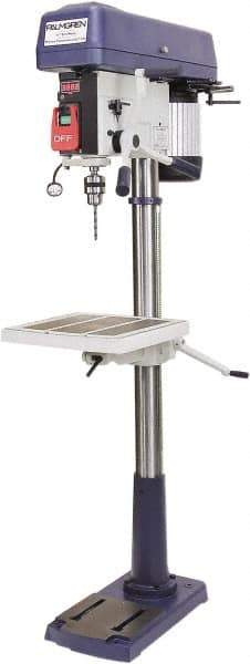 Palmgren - 17" Swing, Step Pulley Drill Press - 16 Speed, 1 hp, Three Phase - Exact Industrial Supply