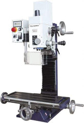 Palmgren - 7" Table Width x 19-11/16" Table Length, Electronic Variable Speed Control, 1 Phase Knee Milling Machine - 2MT Spindle Taper, 1-1/4 hp - Exact Industrial Supply