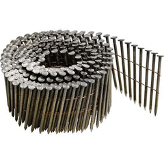 DeWALT - 11 Gauge 2.38" Long Roofing Nails for Power Nailers - Steel, Bright Finish, Smooth Shank, Coil Collation, Round Head, Blunt Diamond Point - Exact Industrial Supply