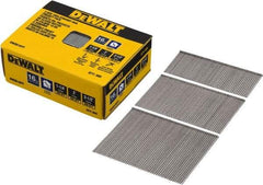 DeWALT - 16 Gauge 2-1/2" Long Finishing Nails for Power Nailers - Steel, Bright Finish, Smooth Shank, Angled Stick Collation, Round Head, Chisel Point - Exact Industrial Supply