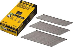DeWALT - 15 Gauge 2-1/2" Long Finishing Nails for Power Nailers - Steel, Bright Finish, Smooth Shank, Angled Stick Collation, Round Head, Chisel Point - Exact Industrial Supply