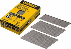 DeWALT - 16 Gauge 2-1/2" Long Finishing Nails for Power Nailers - Steel, Bright Finish, Smooth Shank, Angled Stick Collation, Round Head, Chisel Point - Exact Industrial Supply