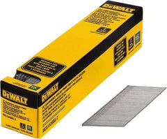 DeWALT - 15 Gauge 2" Long Finishing Nails for Power Nailers - Steel, Galvanized Finish, Smooth Shank, Angled Stick Collation, Round Head, Chisel Point - Exact Industrial Supply
