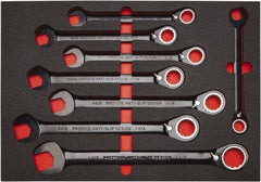 Proto - 20 Piece, 7/32" to 1-1/2", Spline Combination Wrench Set - Inch Measurement Standard, Black/Chrome Finish, Comes in Roll Pouch - Exact Industrial Supply