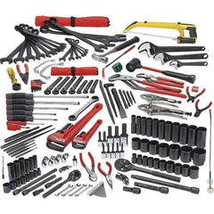 Proto - 172 Piece 1/4, 3/8 & 1/2" Drive Mechanic's Tool Set - Comes in Roller Cabinet - Exact Industrial Supply