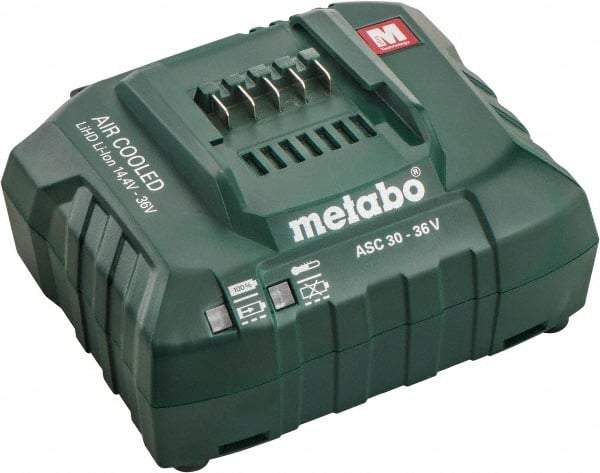Metabo - 14.4/18/36 Volt, Lithium-Ion Power Tool Charger - 1 hr & 30 min to Charge, AC Wall Outlet Power Source - Exact Industrial Supply