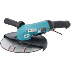 Dynabrade - 9" Wheel Diam, 6,500 RPM, Pneumatic Angle & Disc Grinder - 5/8-11 Spindle, 115 CFM, Adjustable Exhaust - Exact Industrial Supply