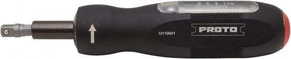 Proto - 1 Piece, 4 to 22 In/Lb, Torque Limiting Screwdriver - 5-3/4" OAL, 1/4" Drive - Exact Industrial Supply