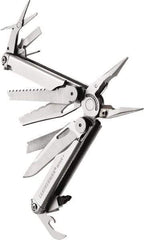 Leatherman - 1 Piece, Multi-Tool Set with 18 Functions - Silver, 6" OAL, 4" Closed Length - Exact Industrial Supply