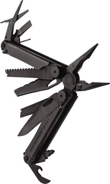 Leatherman - 1 Piece, Multi-Tool Set with 17 Functions - Black, 6" OAL, 4" Closed Length - Exact Industrial Supply